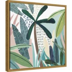 16" X 16" Tropical Rainforest I By Isabelle Z Framed Canvas Wall Art - Amanti Art