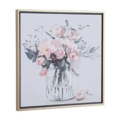 Canvas Floral Handmade Bouquet Framed Wall Art With Gold Frame Pink - Olivia & May -Safavieh Store GUEST be269256 8967 4788 8847 aa6b3bc641cd