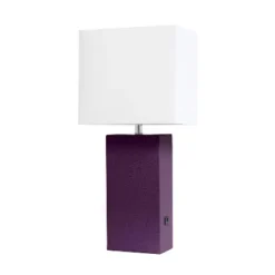 21" Lexington Leather Base Modern Home Decor Bedside Table Lamp With USB Charging Port And Fabric Shade - Lalia Home 36 21" Lexington Leather Base Modern Home Decor Bedside Table Lamp With USB Charging Port And Fabric Shade - Lalia Home -Safavieh Store GUEST beba5898 f326 4592 82e9 7553dc78e0c9