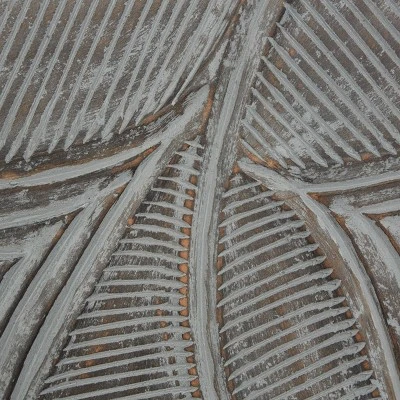 Set Of 2 Wooden Leaf Intricately Carved Wall Decors Gray - Olivia & May 8 Set Of 2 Wooden Leaf Intricately Carved Wall Decors Gray - Olivia & May - Image 6