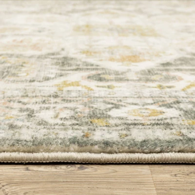 2'x8' Runner Salina Vintage Medallion Area Rug Gray/Gold - Captiv8e Designs 5 2'x8' Runner Salina Vintage Medallion Area Rug Gray/Gold - Captiv8e Designs - Image 3