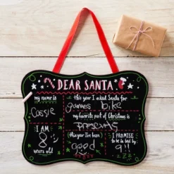 DEMDACO Dear Santa Chalkboard Black