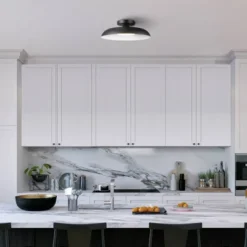 1-Light LED Integrated Matte Black Flush Mount Ceiling Light - Globe Electric -Safavieh Store GUEST c5e1b685 e8d3 45f1 a06e 1d99c24baa59