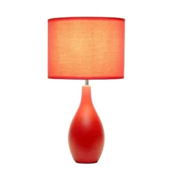 18.11" Traditional Standard Ceramic Dewdrop Table Desk Lamp With Matching Fabric Shade Red - Creekwood Home -Safavieh Store GUEST c5f0c7f6 0619 428b b785 7fb6bce954ea