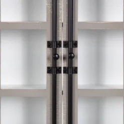 30" X 6.5" X 27.5" Hutchins Decorative Farmhouse Wood Wall Cabinet White/Gray - Kate & Laurel All Things Decor -Safavieh Store GUEST c635a783 d7d4 4a03 a615 ea72cff90345