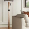 Franklin Iron Works Modern Mid Century Farmhouse Rustic Floor Lamp 64" Tall Bronze Cherry Wood Metal Cream Double Drum Shade For Living Room Reading -Safavieh Store GUEST c66a2c5a 9797 4bef 8ad8 47252362f80f