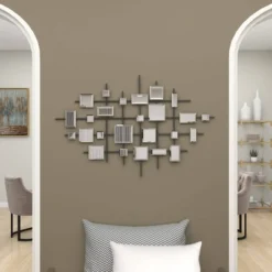 Glam Metal Abstract Wall Decor With Square Mirrored Accents Black - Olivia & May -Safavieh Store GUEST c851b869 e858 4c40 b7f0 39f1adbaf9e3