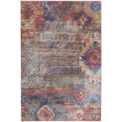 Nicole Curtis Machine Washable Distressed Southwestern Indoor Rug -Safavieh Store GUEST c8d8f8eb 12ea 440d a840 94d6af2d7c27