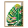 18" X 24" Blake Monstera Framed Printed Glass By Jessi Raulet Of Ettavee Natural - Kate & Laurel All Things Decor