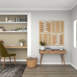 Wood Abstract Handmade Shadow Box With Rattan Weaving Set Of 2 Brown - Olivia & May -Safavieh Store GUEST cb8cb388 d574 42c9 89b7 710d9f0dfbfa