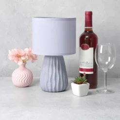 11.02" Mini Modern Ceramic Pastel Accent Bedside Table Desk Lamp With Matching Fabric Shade Periwinkle Blue - Simple Designs -Safavieh Store GUEST cde36616 0347 4e50 b857 54d5bb3194ee