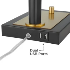 Possini Euro Design Possini Euro Hayven Desk Lamp With Dual USB Ports In Warm Gold With Black -Safavieh Store GUEST ce83f871 ecd6 4a32 8115 a311a0890f58