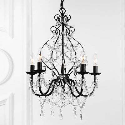 17" LED Crystal Maura Chandelier Black - Jonathan Y 5 17" LED Crystal Maura Chandelier Black - Jonathan Y - Image 3