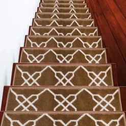 Sussexhome Zigzag Collection Non-Slip Carpet Stair Treads, 9" X 28"