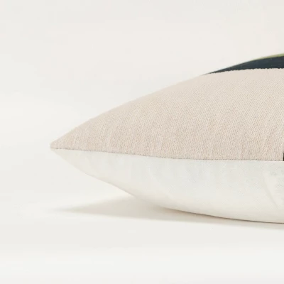 20"x20" Oversize Color Block Square Throw Pillow Cover Dark Green - Rizzy Home 6 20"x20" Oversize Color Block Square Throw Pillow Cover Dark Green - Rizzy Home - Image 4