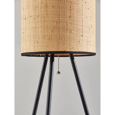 Huey Floor Lamp Black - Adesso 3 Huey Floor Lamp Black - Adesso