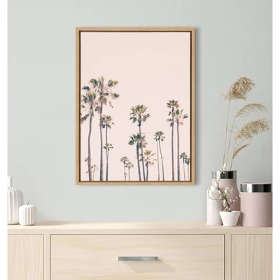 18" X 24" Sylvie Palm Tree Paradise Framed Canvas Wall Art By Caroline Pink/Mint - Kate And Laurel 7 18" X 24" Sylvie Palm Tree Paradise Framed Canvas Wall Art By Caroline Pink/Mint - Kate And Laurel - Image 5