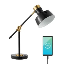 18.5" Allegra Farmhouse Adjustable Cantilever Task Lamp With USB Charging Port (Includes LED Light Bulb) - JONATHAN Y -Safavieh Store GUEST d32a152c 9c01 4ad6 b582 d885d0e2517b