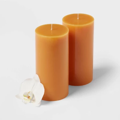 2pk Pillars Vanilla Pumpkin Orange - Threshold™ 4 2pk Pillars Vanilla Pumpkin Orange - Threshold™ - Image 2