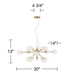 Possini Euro Design Spheres Antique Brass Chandelier 30" Wide Mid Century Modern Sputnik Glass Shade 15-Light Fixture For Dining Room Kitchen Island -Safavieh Store GUEST d4324c36 fce6 4a99 af43 c93a9b261a10