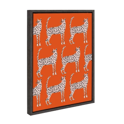 18" X 24" Sylvie Sassy Pink Cheetahs By Kendra Dandy Framed Wall Canvas Gray - Kate & Laurel All Things Decor 3 18" X 24" Sylvie Sassy Pink Cheetahs By Kendra Dandy Framed Wall Canvas Gray - Kate & Laurel All Things Decor
