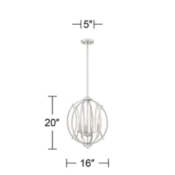 Possini Euro Design Spherical Brushed Nickel Pendant Chandelier 16" Wide Modern Orb 3-Light Fixture For Dining Room House Foyer Kitchen Island Bedroom -Safavieh Store GUEST d4c94ad7 a94d 4ba7 9f4d ae1100b106f0