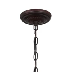 Robert Louis Tiffany Bronze Pendant Chandelier 20" Wide Rustic Peacock Stained Art Glass 3-Light Fixture For Dining Room House Kitchen Island Entryway -Safavieh Store GUEST d517971b f031 447b 87ae 7af710e21163