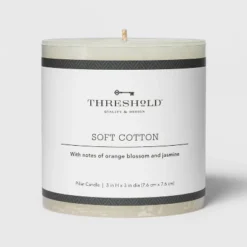 Pillar Candle Soft Cotton White - Threshold™ -Safavieh Store GUEST d55a5595 2986 4235 8fc7 cb696b617fa6