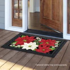 Briarwood Lane Festive Poinsettias Christmas Doormat Floral Holiday Indoor Outdoor 30" X 18" -Safavieh Store GUEST d569d359 a548 4278 b8bb ecee5a0c3151