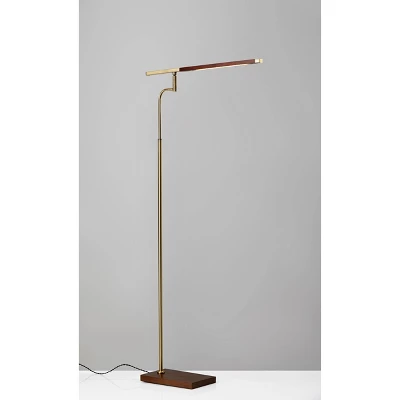 50.5" X 62.5" 3-way Barrett Floor Lamp (Includes LED Light Bulb) Brass - Adesso 3 50.5" X 62.5" 3-way Barrett Floor Lamp (Includes LED Light Bulb) Brass - Adesso