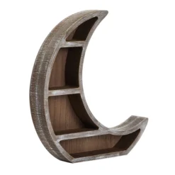 Wooden Moon Shelf, Rustic Wall Home Decor, Crystal Holder For Stones Display And Essential Oils (13 X 13 X 2 In) 13 Wooden Moon Shelf, Rustic Wall Home Decor, Crystal Holder For Stones Display And Essential Oils (13 X 13 X 2 In) -Safavieh Store GUEST d64fd3d4 82f2 4133 854f c040fed6d82c