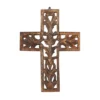 12" X 9" Mango Wood Biblical Carved Cross Wall Decor Brown - Olivia & May