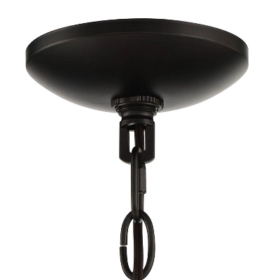 Stiffel Black Wood Wagon Wheel Chandelier 29 1/2" Wide Industrial Clear Outer Frosted Inner Glass 8-Light For Dining Room House 6 Stiffel Black Wood Wagon Wheel Chandelier 29 1/2" Wide Industrial Clear Outer Frosted Inner Glass 8-Light For Dining Room House - Image 4
