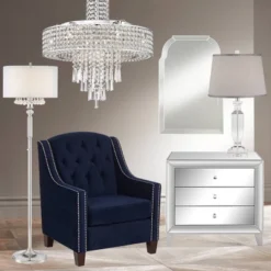 Vienna Full Spectrum Crystal Cascade Chrome Chandelier 19 1/2" Wide Modern 9-Light LED Fixture For Dining Room House Kitchen Island Entryway Bedroom -Safavieh Store GUEST db91d658 dd8b 45b8 85c6 b77b9b9079f2