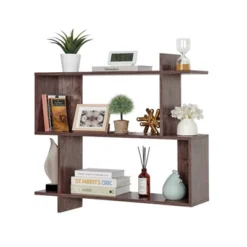 35.4" X 32" Manasa Floating Geometric Kilter 2 Tier Wall Shelf - Danya B. -Safavieh Store GUEST e030928c be9a 4009 8af9 f5b9122bd1a8
