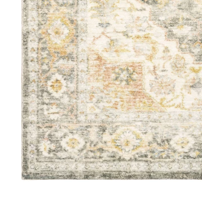 2'x8' Runner Salina Vintage Medallion Area Rug Gray/Gold - Captiv8e Designs 10 2'x8' Runner Salina Vintage Medallion Area Rug Gray/Gold - Captiv8e Designs - Image 8