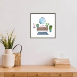 16" X 16" Bathroom I By Farida Zaman Framed Canvas Wall Art Green - Amanti Art -Safavieh Store GUEST e2283db8 fca8 4a83 8c02 7f891a7c2b46