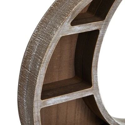 Wooden Moon Shelf, Rustic Wall Home Decor, Crystal Holder For Stones Display And Essential Oils (13 X 13 X 2 In) 4 Wooden Moon Shelf, Rustic Wall Home Decor, Crystal Holder For Stones Display And Essential Oils (13 X 13 X 2 In) - Image 2