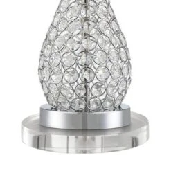 360 Lighting Sergio Modern Table Lamps Set Of 2 With Round Risers 24 1/2" High USB Port Acrylic White Drum Shade For Bedroom Living Room Desk House -Safavieh Store GUEST e2ac572a c7b4 4e7e a677 b3174c16db6d