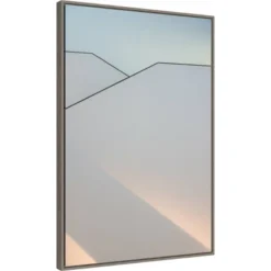 22" X 33" Play Of Light On Buildings By Greetje Van Son Framed Canvas Wall Art Gray Wash - Amanti Art