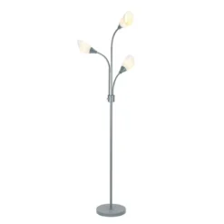 70.25" 3-Light Floor Lamp With White Shades Silver - Cresswell Lighting -Safavieh Store GUEST e3b4d7e6 98f3 485d 90cd 16448f0363f7