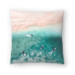 Aerial View Of Surfers On Waves By Tanya Shumkina Throw Pillow - Americanflat -Safavieh Store GUEST e6e63889 5f61 400a 90d8 612b1a30841d