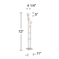 Possini Euro Design Athena Modern Floor Lamp 72" Tall Brushed Nickel 4 Light Tree Clear Outer Opal Inner Double Glass Shade For Living Room Bedroom -Safavieh Store GUEST e8cabe55 3844 46db 8a47 1fcb6201ba08