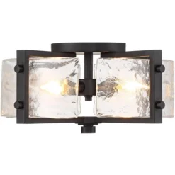 Possini Euro Design Adri Modern Ceiling Light Flush Mount Fixture Black 16 1/2" Wide Black 4-Light Textured Glass For Bedroom Kitchen Living Room Home -Safavieh Store GUEST e96a682b d765 4dbc 99b6 5255f09eebd3