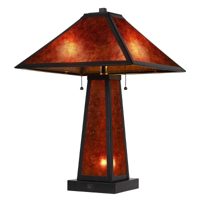 23.5" Mica Table Lamp With Night Light - Cal Lighting 4 23.5" Mica Table Lamp With Night Light - Cal Lighting - Image 2