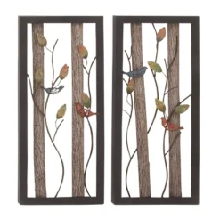 Set Of 2 Metal Bird Wall Decors With Real Wood Detailing Black - Olivia & May -Safavieh Store GUEST eb33fdcd 9e25 44b1 ab51 f513d24d6239