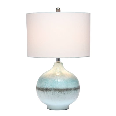 Bayside Horizon Table Lamp With Fabric Shade White/Light Blue - Lalia Home 3 Bayside Horizon Table Lamp With Fabric Shade White/Light Blue - Lalia Home