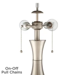 360 Lighting Simon Modern Accent Table Lamps Set Of 2 21" High Silver With USB Charging Port White Glass Dome Shade For Bedroom Living Room House Desk -Safavieh Store GUEST f0a6a726 2d99 4245 94ae edbceb984af2