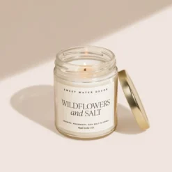 Sweet Water Decor Widlflowers And Salt 9oz Clear Jar Soy Candle -Safavieh Store GUEST f108887f 1623 4f88 822b 91845aa7dad6