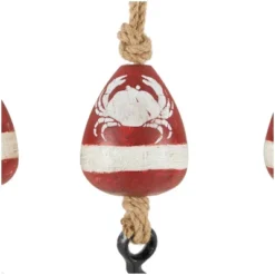 Set Of 3 Wood Buoy Wall Decors With Jute Rope And Metal Hook Red - Olivia & May -Safavieh Store GUEST f1a55e0b 2274 4b1a a327 2a7367e5f030